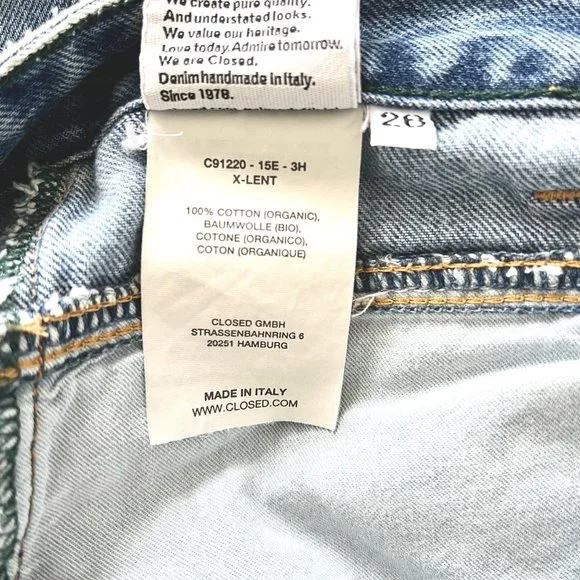 Closed X-Lent Barrel Leg Jeans in Mid Blue Size 26 - Picture 11 of 11